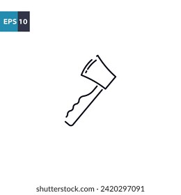 Camping axe outline icon Vector illustration