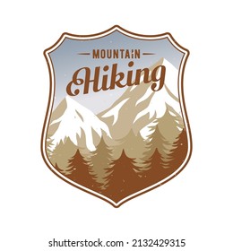 Camping background or landscape for adventure, explorer outdoor or wanderlust. Nature design with forest and mountain
