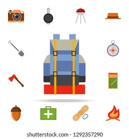 camping backpack colored illustration icon. Camping icons universal set for web and mobile