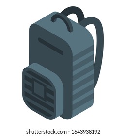 Camping backpack icon. Isometric of camping backpack vector icon for web design isolated on white background