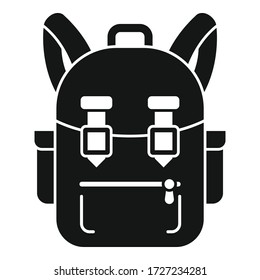Camping Rucksack Ikone. Einfache Abbildung des Camping-Rucksack-Vektorbildes für Web-Design isoliert auf weißem Hintergrund