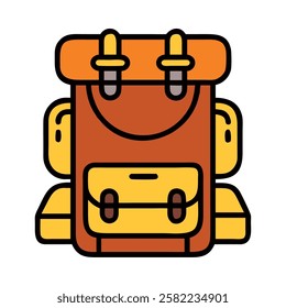 Camping backpack illustration isolated vector
