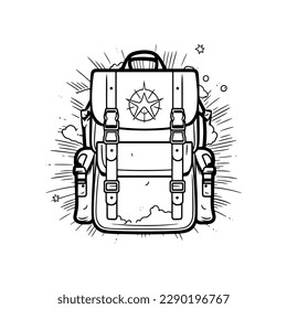 Camping backpack on a white background. Vector illustration