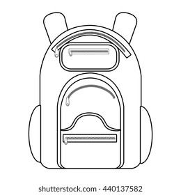 camping backpack over isolated background, vector illustration