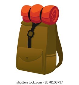 Camping-Rucksack und Schlafsack
