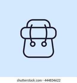 camping backpack thin line icon