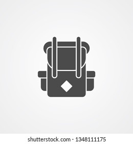 Camping backpack vector icon sign symbol