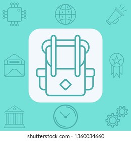 Camping backpack vector icon sign symbol