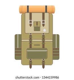 Camping backpack Vector illustration
