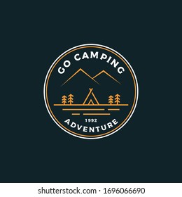 Camping badge logo design vector illustration