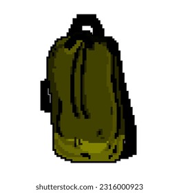 camping bag camp game pixel art retro vector. bit camping bag camp. old vintage illustration