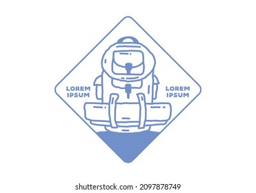 Camping bag line art illustration design
