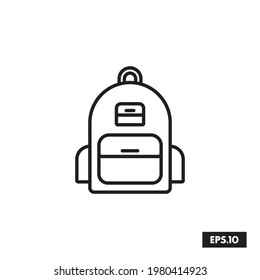 Camping bag line icon vector set. Camping Symbol logo vector illustration