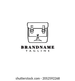 camping bag logo cartoon icon design template with various models black modern isolated vector