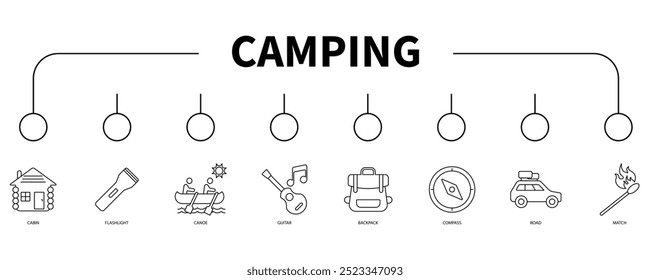 Camping banner web icon vector illustration concept