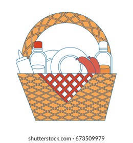 camping basket cartoon