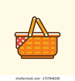Camping Basket Symbol. Picknickkorb. Vektorgrafik