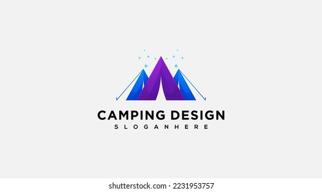 Camping Schönes Logo Design Vektorgrafik