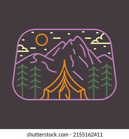 Camping in the beauty nature graphic illustration vector art t-shirt design