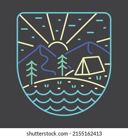 Camping in the beauty nature graphic illustration vector art t-shirt design