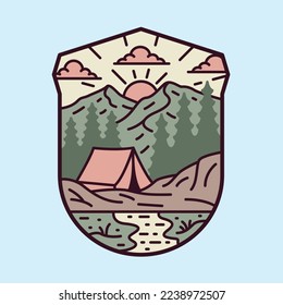 Camping and beauty nature graphic illustration vector art t-shirt design