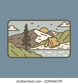 Camping and beauty nature graphic illustration vector art t-shirt design