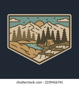 Camping and beauty nature graphic illustration vector art t-shirt design