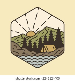 Camping and beauty nature graphic illustration vector art t-shirt design