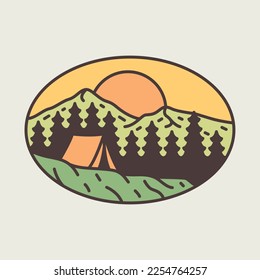 Camping and beauty nature graphic illustration vector art t-shirt design