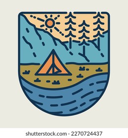 Camping and beauty nature graphic illustration vector art t-shirt design