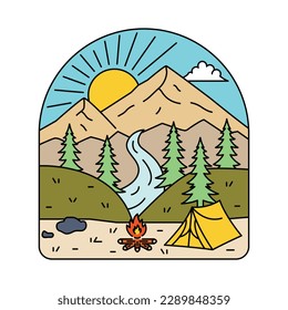 Camping and beauty nature graphic illustration vector art t-shirt design