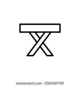 camping bench iconVector illustration in black