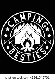 Camping besties vector art design, eps file. design file for t-shirt. SVG, EPS cuttable design file