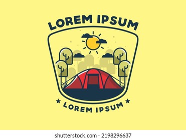 Camping With A Big Tent Flat Illustration Design