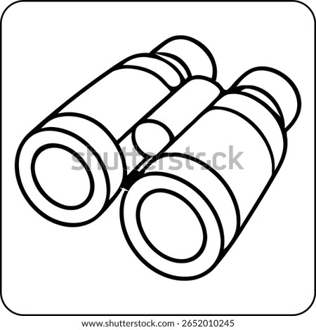 Camping Binoculars Line Art Coloring Page