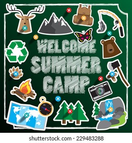Camping Blackboard, backgrounds