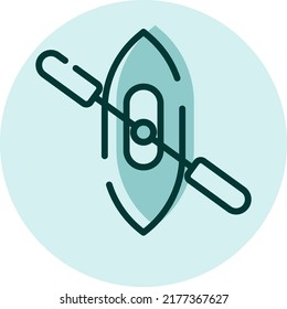 Camping boat, illustration, vector on a white background.