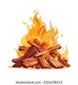 camping bonfire 3d detailed illustration