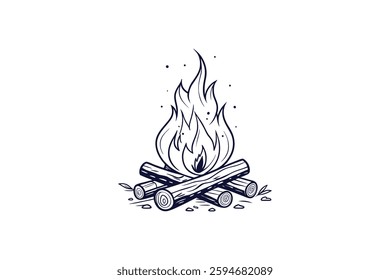 camping bonfire clip art vector illustration