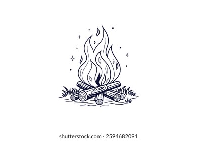 camping bonfire clip art vector illustration