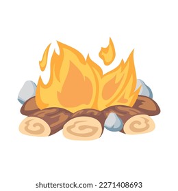 camping bonfire design over white