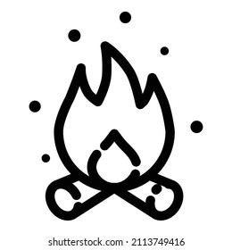 Camping-Bonfire-Flachicon einzeln auf weißem Hintergrund