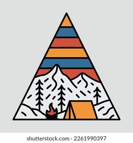 Camping bonfire-Grafik, Vektorgrafik-T-Shirt-Design