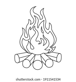 Camping Bonfire Hot Outline Icon Stock Vector (Royalty Free) 1911541534 ...