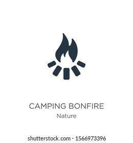 Camping bonfire icon vector. Trendy flat camping bonfire icon from nature collection isolated on white background. Vector illustration can be used for web and mobile graphic design, logo, eps10