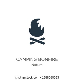 Camping bonfire icon vector. Trendy flat camping bonfire icon from nature collection isolated on white background. Vector illustration can be used for web and mobile graphic design, logo, eps10