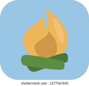 Camping bonfire, illustration, vector on a white background.