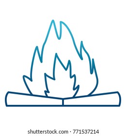 Camping bonfire isolated