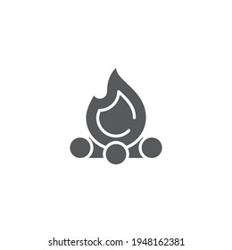 camping bonfire vector icon isolated background