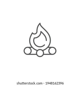 icono del vector del fuego de camping fondo aislado
